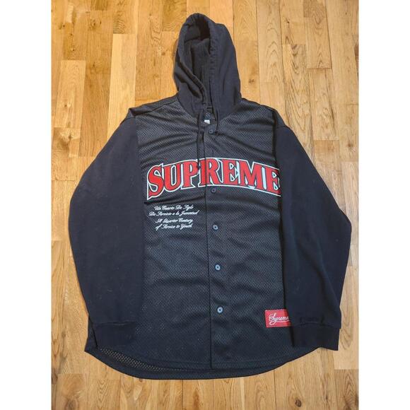 Hooded Pullover Supreme Mesh Hooded Baseball Jersey Supreme